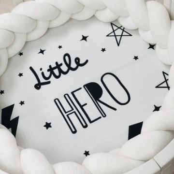 Protecție cu elastic pentru saltea rotundă de pătuț bebeluși / copii, Little Hero